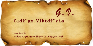 Gyüge Viktória névjegykártya